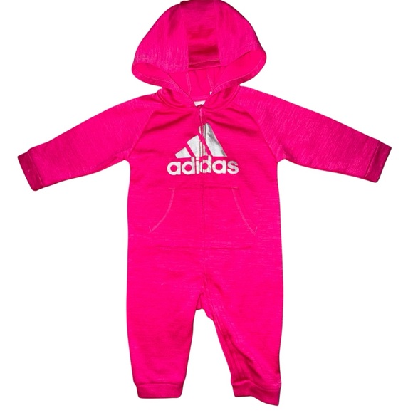 adidas Other - Adidas Pink Winter Romper with Hood